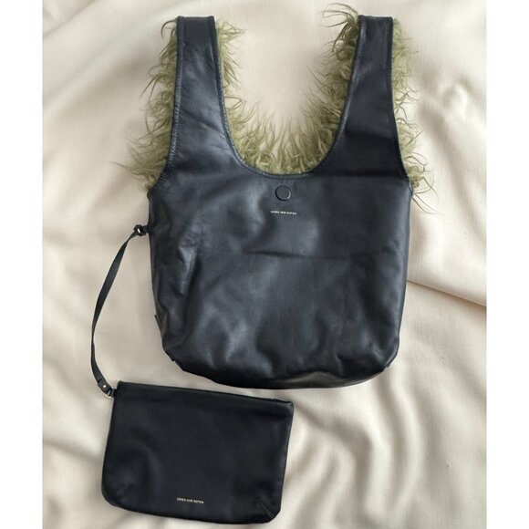 Dries Van Noten Fuzzy Tote Bag in Green - Picture 8 of 16